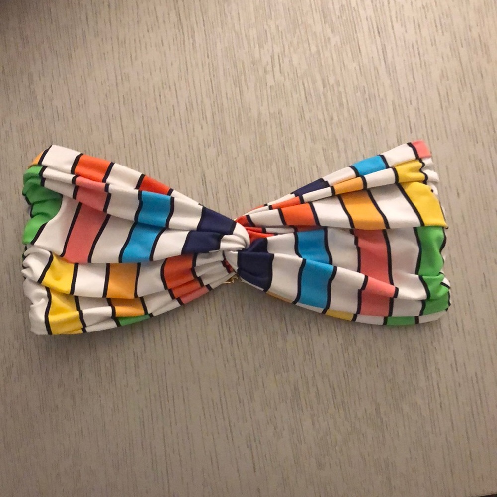 Caroline Constas Multicolor Striped Bikini Top